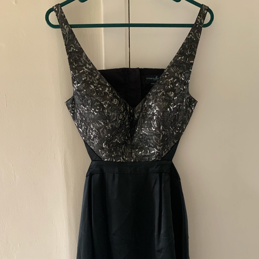 Guess by Marciano Black and Silver Dress